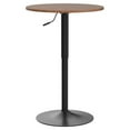 thumbnail image 4 of WDZS Round Bar Table, Height-Adjustable 27.5"-36" Tall Pub Tables with Black Leg and Sturdy Base, 360° Swivel Table for Kitchen Bistro Bar Cocktail Table (Brown), 4 of 9