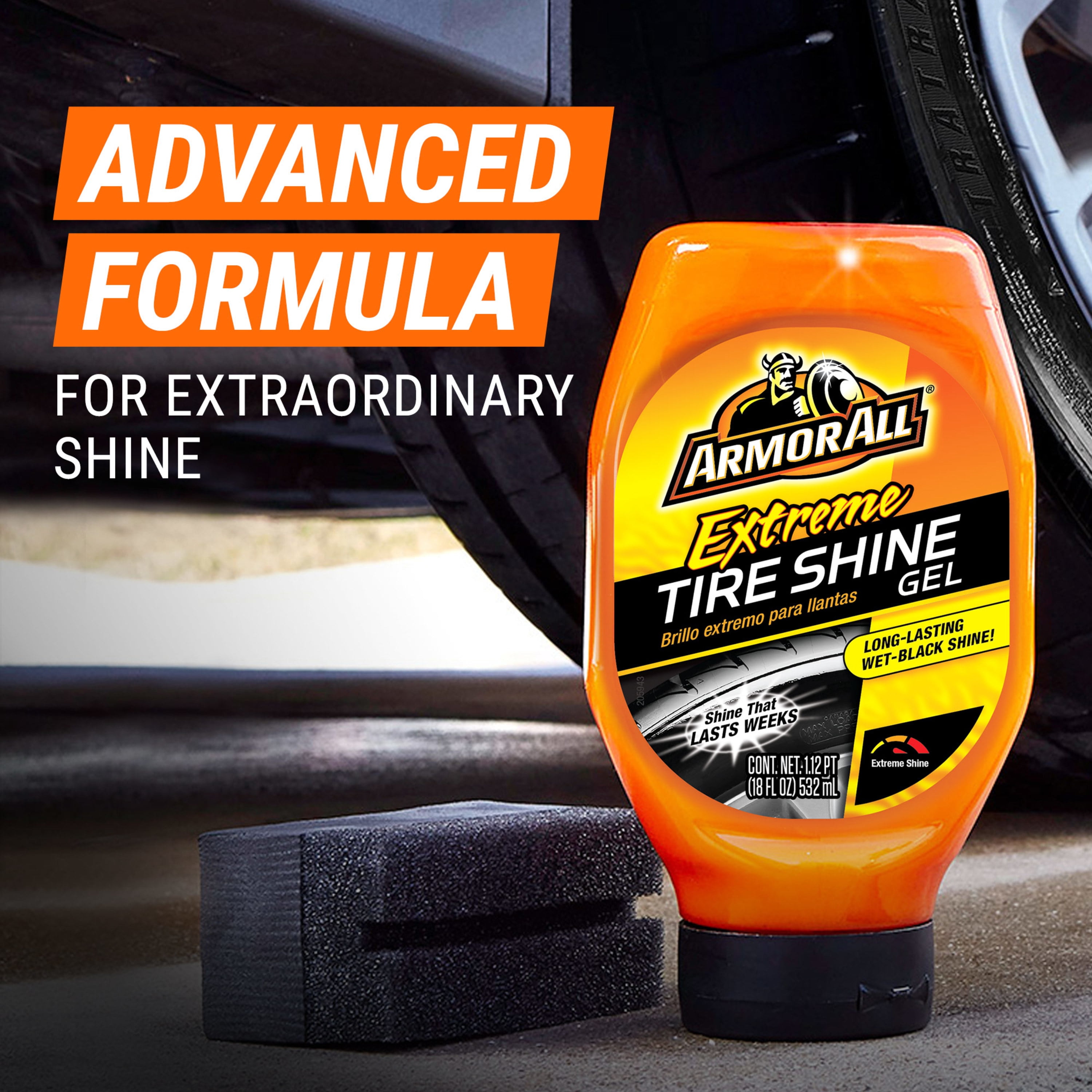 Extreme Tire Shine Gel by Armor All, Tire Shine for Restoring Color and Tire  Protection, 18 Fl Oz by GOSO Direct