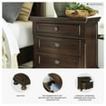thumbnail image 3 of Signature Design by Ashley Porter Classic 2 Drawer Nightstand with Dovetail and Ball-bearing Construction, Dark Brown, 3 of 8