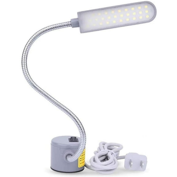 VONTER Sewing Machine Light LED Lighting (30LEDs) 6 Watt Multifunctional Flexible Gooseneck Arm Work Lamp with Magnetic Mounting Base for Workbench Lathe Drill Press 1 Pack