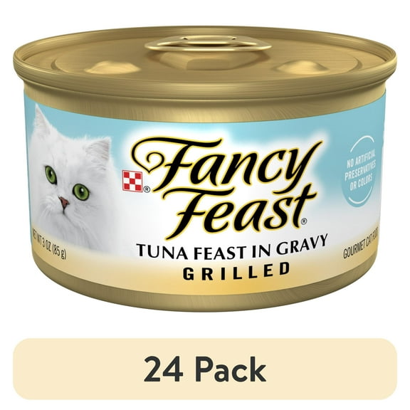 (24 pack) Purina Fancy Feast Grilled Kitten Food, Wet Cat Food, Tuna Feast in Gravy, 3 oz Can