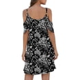 thumbnail image 6 of Women's Casual Tennis Dress for Summer Lightweight Spaghetti Strap Cold Shoulder Ruffle Sleeve Dress with Pocket for Everyday Wear Black M, 6 of 6
