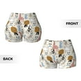 thumbnail image 3 of Sigee Hand Drawn Animals Print Women's High Waist Workout Shorts - Squat Proof, Tummy Control, Yoga and Gym Activewear-XX-Large, 3 of 9