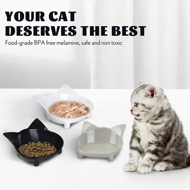 Iguohao Cat Bowls Cat Food Bowls Non Slip Cat Double Dish Pet Food Water Bowls Feeder Bowls Pet Bowl Set Of 3 For Dogs Cats Small Animals Safe Food