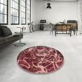 thumbnail image 3 of Ahgly Company Indoor Square Abstract IndianRed Abstract Area Rugs, 3' Square, 3 of 6