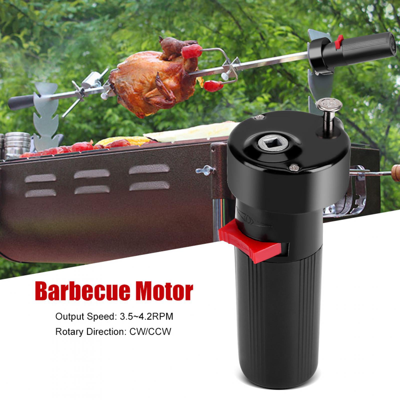 DC 1.5V D Size Battery Powered Solid Barbecue Grill Rotator Motor BBQ Roast Bracket Accessory Battery Powered Grill Rotator