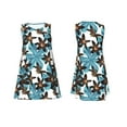 thumbnail image 7 of Wukai Lilies Flowers Print Women's Sleeveless Dress, Loose Fit Casual Dress for Women, Comfortable Sleeveless Summer Dress, 7 of 7