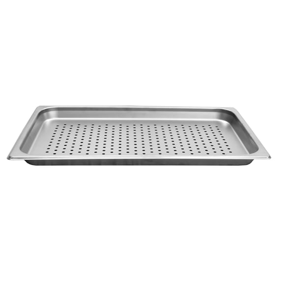 Excellante full size 1 1/4" deep perforated 24 gauge steam pans, comes in each