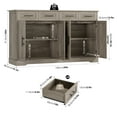 thumbnail image 4 of Homfa Farmhouse Buffet Cabinet with 4 Drawers and 4 Doors, 59" W Sideboard Buffet Storage Cabinet with Shelves, for Kitchen Living Room Bedroom, Wash Gray, 4 of 7