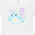 thumbnail image 4 of Inktastic Happy 2nd Birthday with Cute Narwhal Stars and Bubbles Girls Baby Dress, 4 of 5