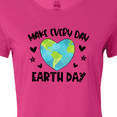 thumbnail image 4 of Inktastic Make Every Day Earth Day with Hearts and Stars Women's T-Shirt, 4 of 5