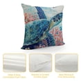 thumbnail image 4 of Chilfamy  Ocean Beach Pillow Covers Coastal Throw Pillow Covers Blue Sea Animals Cushion Covers Both Printed Outdoor Decorative Pillow Cases White, 4 of 5