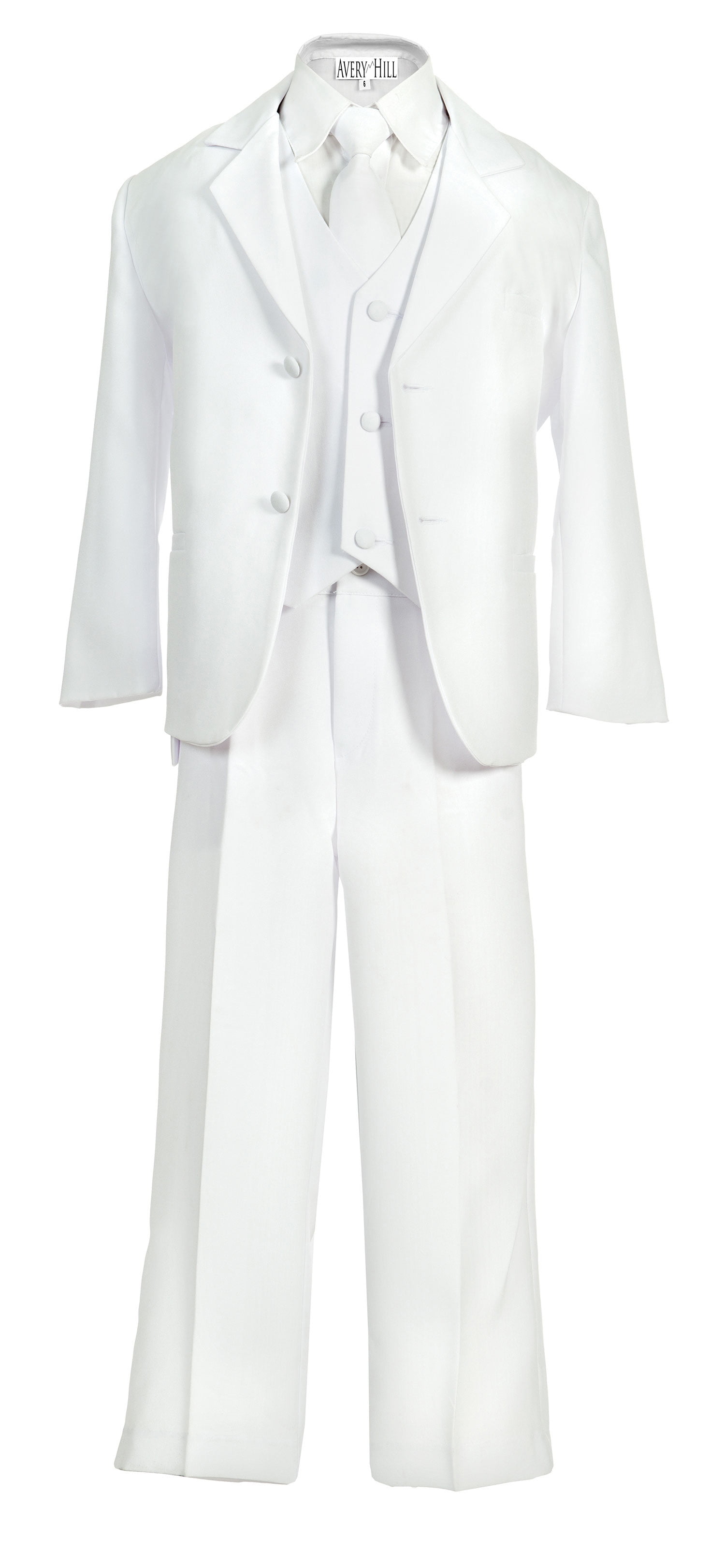 New Infant toddler boy white Formal Vest Set Brocade Suit size S M L XL 2T 3T 4T 