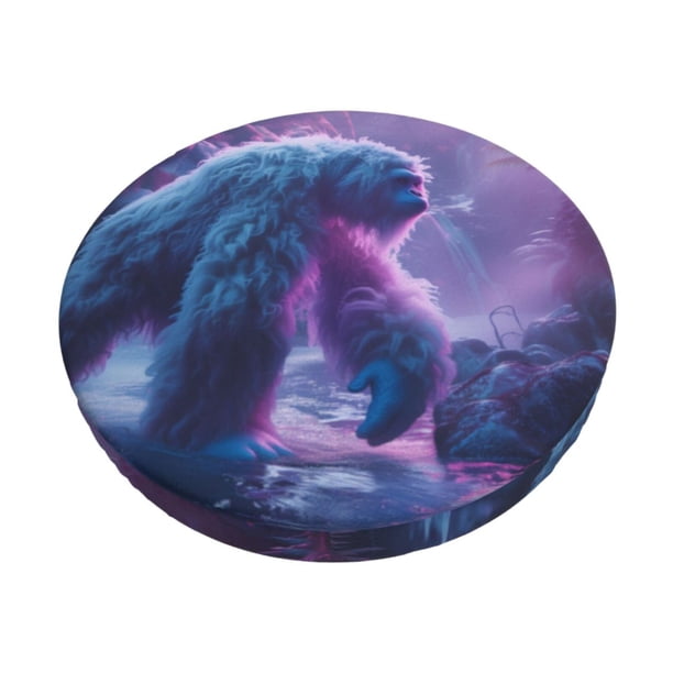 Balery Mystical White gorilla Jungle Fundas de asiento para taburete de bar redondo de tela de terciopelo ajustables que protegen de arañazos y manchas para sillas de 14 a 17 pulgadas.-13 inch