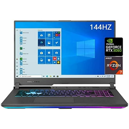 ASUS ROG Strix G17 Gaming Laptop, 17.3" 144 Hz FHD IPS, NVIDIA GeForce RTX 3060, AMD Ryzen 7 4800H, RGB Keyboard, VR-Ready, WiFi6, Bluetooth 5.1, USB-C, HDMI, Win 10, Gray (16GB RAM | 512GB PCIe SSD)
