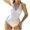 White, variant on WREESH Women's Backless V-Neck One Piece Swimsuit Tummy Control High Cut Bathing Suit Slim Beach Swimwear Summer White