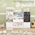 thumbnail image 5 of Homfa 55" W Kid Bookcase with Chalkboard, Toy Storage Organizer with Book Rack and Removable Drawers, Kid Bookshelf with Cube Storage for Bedroom Playroom, White, 5 of 8