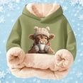 thumbnail image 2 of Big Girls Hoodies with Print Designs Long Sleeved Sweatshirt Tops Size 9-10T , Green, 2 of 5