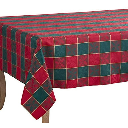 

Fennco Styles Royal de Noël Collection Classic Plaid Jacquard Tablecloth