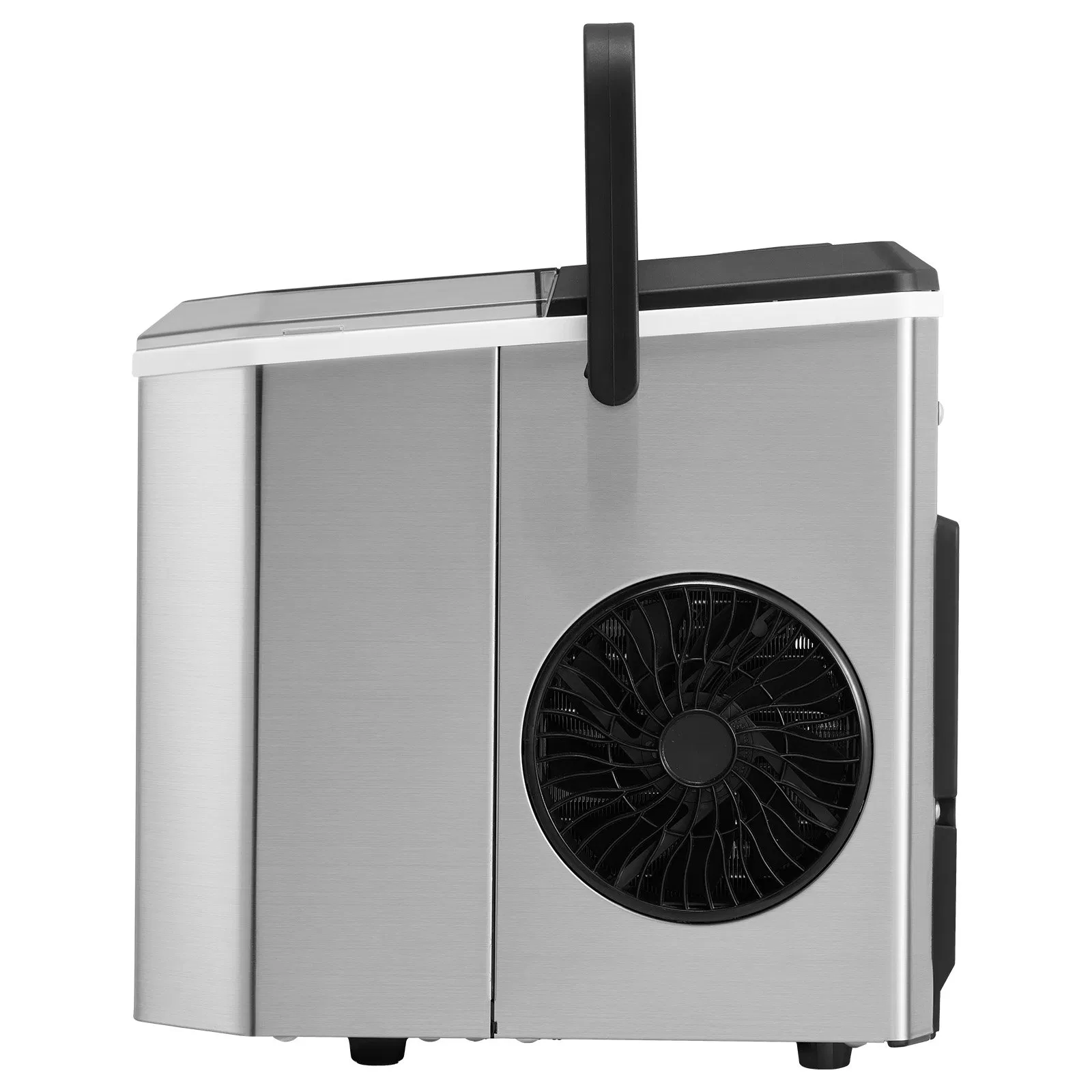 Quick ice maker, portable countertop ice maker, capable of producing ice blocks of two different sizes, easy to control, self-cleaning, with scoop basket, suitable for home use, bars, coffee shops