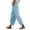 Light Blue, variant on Women Pants Spring Summer Loose Comfortable Casual Long Beach Pants High Waist Pocket Linen Stretch Trousers