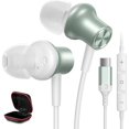 thumbnail image 1 of wonima11 USB C Plug in Headphones for Apple iPhone 16 Pro Max 15 16e for iPad Type C Wired Earbuds Small Ear Buds Corded Earphones for Google Pixel 10 9 9a for Samsung Galaxy S25 S24 S23 Android Green, 1 of 1