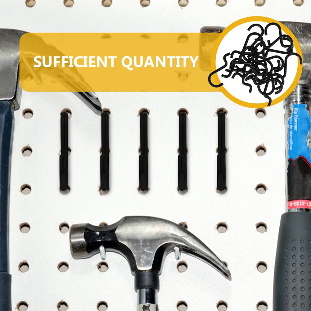 Hemoton 72 PCS  Pegboard Tool Hooks Heavy Duty J Hooks for Garage Pegboard Accessories Hanging Tools Utility Hooks for Store and Workshop