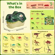 Lictin Dinosaur Toys for Kids 3-6, 58PCS Realistic Dinosaur Figures Set with Play Map & Rolling Storage Case, Dinosaur Playset Gift for Boys & Girls