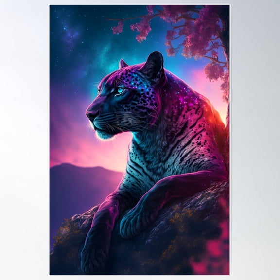 Beautiful Panther In Jungle Poster Wall Art, Modern Wall Decor For Living Room Bedroom, 8x12 UNFRAMED