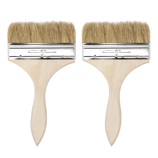 Pincel de Cerda Natural de 4 Pulgadas con Mango de Madera 2 Pack