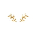 thumbnail image 2 of AFFY Vine Leaf Stud Post Earring In 14K Yellow Gold Over Sterling Silver For Women, 2 of 2