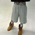 thumbnail image 2 of Men's Shorts Breathable Embroidered Design Print Summer Casual Shorts Straight Grey L, 2 of 4