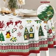 thumbnail image 4 of Christmas Tablecloth Oval Table Cloth 54 x 72 Table Cover Waterproof Fabric Tablecloths for Xmas Holiday Party Dinner Decor, Red and White, 4 of 6