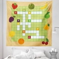 thumbnail image 1 of Word Search Tapestry, Vivid Graphic Summer Fruits with Crossword Game Composition, Fabric Wall Hanging Decor for Bedroom Living Room Dorm, 5 Sizes, Multicolor, by Ambesonne, 1 of 1