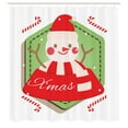 thumbnail image 3 of Ambesonne Christmas Shower Curtain, X'mas Candy Cane Snowman, 69"Wx84"L, Pistachio Green Vermilion, 3 of 5