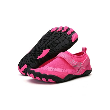

Crocowalk Unisex Water Shoes Quick Dry Beach Shoe Slip On Aqua Socks Lightweight Surf Flats Womens Mens Comfort Lace Up Barefoot Rose Red Style B 5