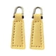 thumbnail image 5 of 2 tiradores de cremallera de cuero artificial para chaqueta. Beige Amarillo, 5 of 9