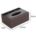 thumbnail image 2 of Caja de pañuelos rectangular de cuero PU, soporte para caja de pañuelos multifuncional, caja de Control remoto, 2 of 5