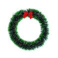 thumbnail image 3 of Hvmvliv 11.81in Christmas Bow Wreath Tinsel Xmas Wreath for Front Door Decoration with Bow Outdoor Christmas Decoration Green, 3 of 5