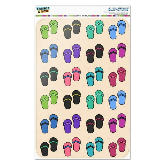 Fun Colorful Flip Flops on Sand Pattern Home Business Office Sign