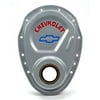 Proform 141-363 Timing Chain Cover Gray Steel with Chevy & Bowtie Logo