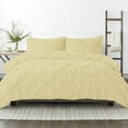 thumbnail image 4 of 1 Piece Pinch Pleated Duvet Cover 100% Cotton 1000 TC with Zipper Closure & Corner Ties Pintuck Bedding Duvet Cover - Super King Size (116" x 98") Inch, Ivory Solid, 4 of 7