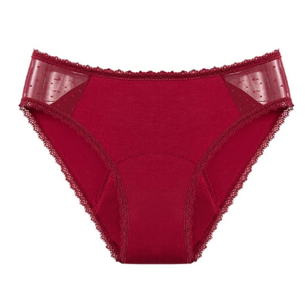 Clearance Cqxid525 Seamless Women Underwear Bikini Bottoms for Women Menstruation Swim Shorts Bikini Bottoms Mid Waist for Lady Ladies Panties Red