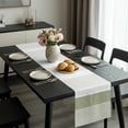 thumbnail image 2 of Sage Green Stripe Table Runner 108 Inches Long, Modern Rustic Horizontal Green Striped Kitchen Coffee Dining Table Decoration for Home Party Birthday Wedding Home Decor 13x108 Inches, 2 of 8