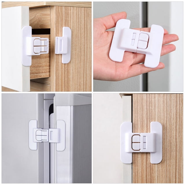 unbranded 10Ud White Cupboard Locks Childproof for Cabinets Drawers and Refrigerators Secure