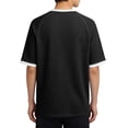 thumbnail image 6 of Gfyviroh Tee Shirts for Men Loose Quarter Zipper Crewneck T Shirts Oversized Short Sleeve Patchwork Tshirts, 6 of 7