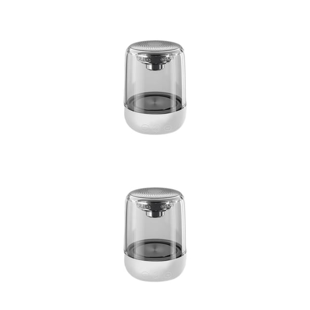 Sidaley Altavoz compatible con Bluetooth para teléfono móvil, caja de sonido inalámbrica, Subwoofer portátil, reproductor de sonido para el Blanco Configuración baja 2Conjunto