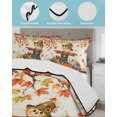 thumbnail image 3 of Quilts Queen Size Bedding Set, Boho Fall Scarecrows Reversible Summer Quilt 3 Pieces, Thanksgiving Autumn Pumpkins Maple Leaf Lightweight Bedspreads Coverlets with 2 Pillow Shams for All Seasons, 3 of 5