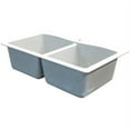 thumbnail image 4 of Transolid Aversa 33in x 22in silQ Granite Drop-in Double Bowl Kitchen Sink with 4 CBDE Faucet Holes, In White, 4 of 4