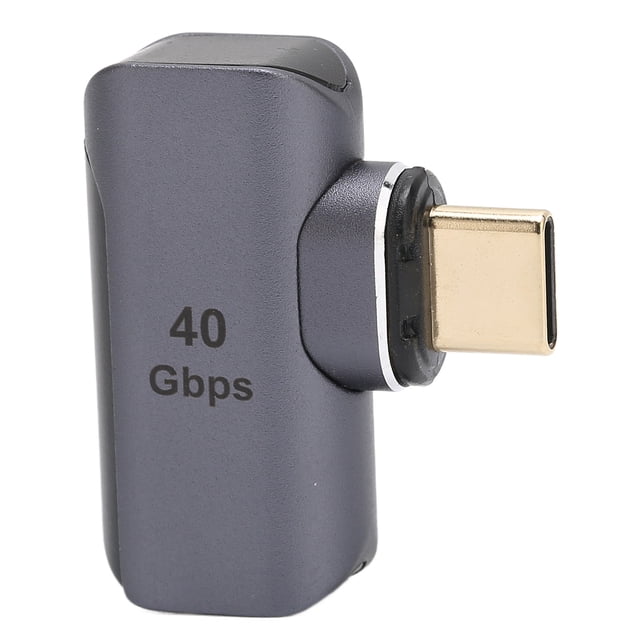 Adaptador USB C magnético de 100 W, carga rápida, 40 Gbps, 8K, Plug and Play, adaptador USB C a C en ángulo recto magnético.